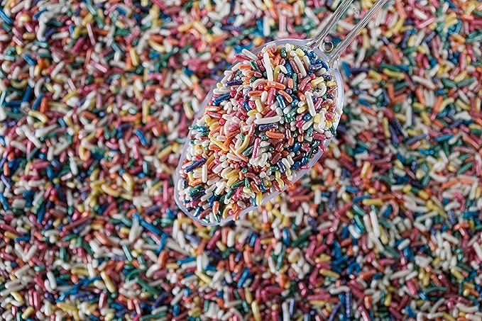 METALLIC SHIMMER PEARL RAINBOW SPRINKLES-Dairy Free,Gluten-free,Egg Free,Vegan,Soy Free,Nuts Free,Kosher,Cookies,Cupcakes,Cake Topper,Jimmies,Large,Bulk Candy,1.5 LBS