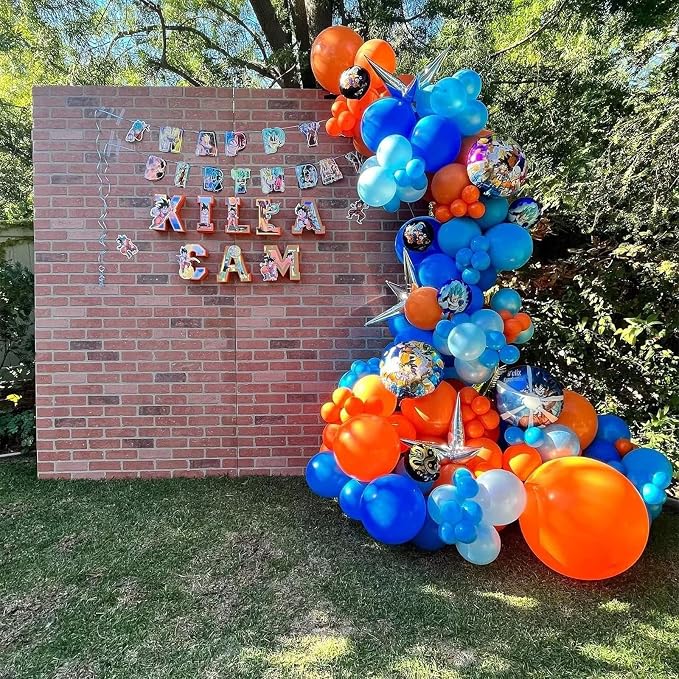Blue and Orange Balloon Arch Kit, 100 Pcs Blue and Orange Balloon Garland Kit, Latex Balloons Different Sizes 18/12/10/5 inch for Birthday Graduation Space Themed Party Decorations