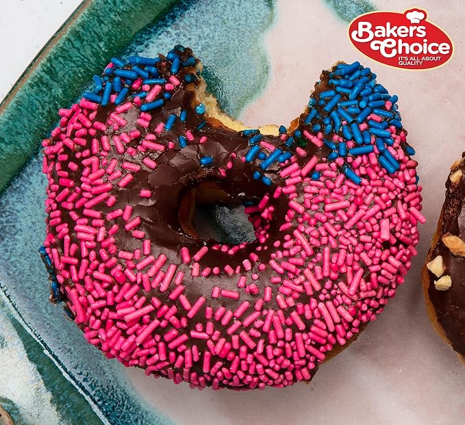 Bakers Choice Red Sprinkles for Baking - Jimmies Sprinkles for Ice Cream Toppings - Dairy Free, Kosher 2.8 oz.
