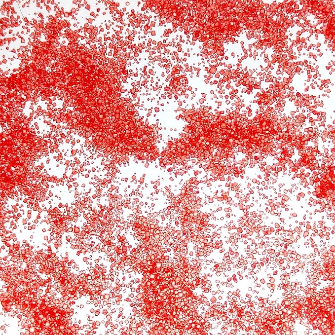 Edible Red Sanding Sugar Sprinkles 142g/ 5.01oz Sugar Crystals for Cake Decorating Candy Baking Decorations Ice Cream Toppings and Cookie Decorating for Valentines Halloween Christmas