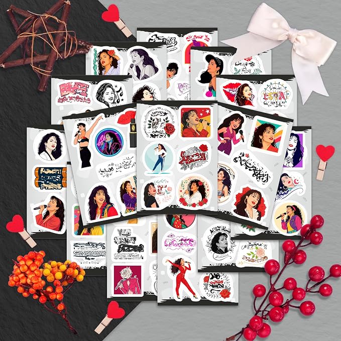 100Pcs Selena Quintaalina Stickers for Water Bottles - Selena Quintaalina Decals - Singer Stickers, Party Supplies - Gift for Women & Men