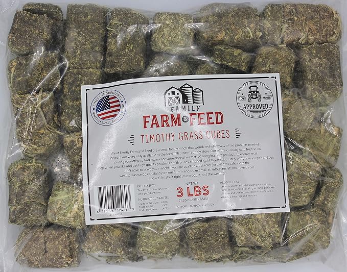 | Timothy Grass Food | Small Pet | Young and Adult | Cubes | 3 Pounds