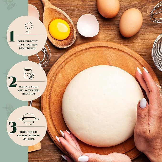 One in a Mill Instant Dry Yeast Packets | Fast Acting Self Rising Yeast for Baking Bread, Cake, Pizza Dough Crust | Kosher | Quick Rapid Rise Leavening Agent for Pastries | 48 Packets