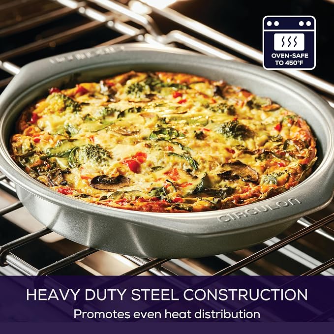 Circulon Nonstick Bakeware Round Baking Pan / Cake Pan, 9 Inch, Gray