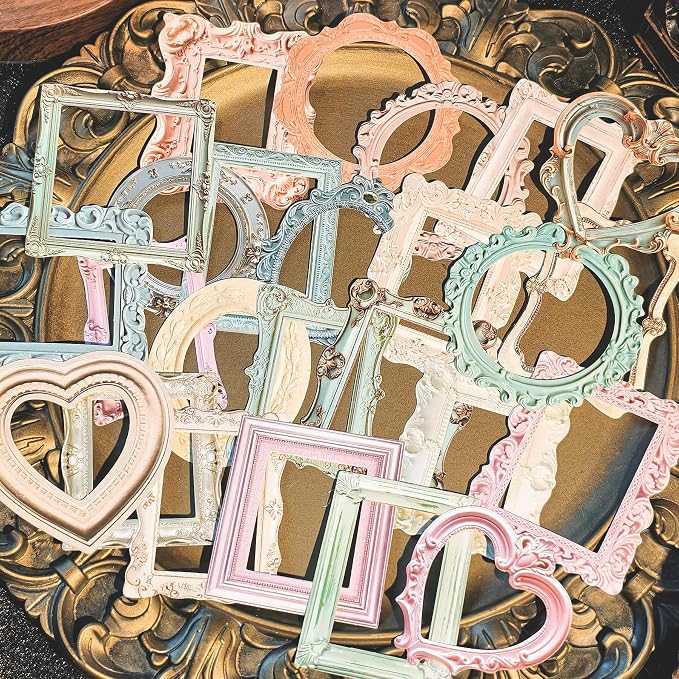 100 Pcs Vintage Frame Decorative Stickers - Scrapbooking Supplies for Planners, Wedding Albums, Junk Journals & Crafts (Color-1) | Ideal for albums, junk journals, planners, DIY crafts, card making, creative collage, and gift embellishments
