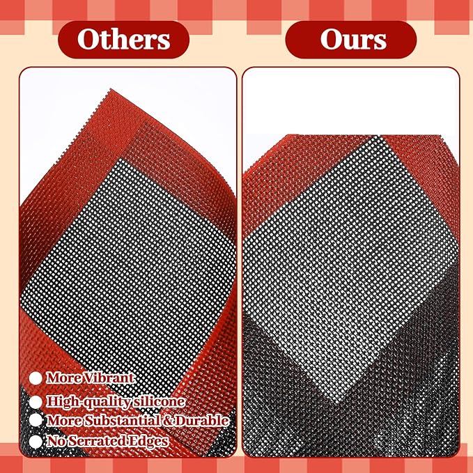 2Pcs Perforated Baking Mats Eclair Silicone Mat for Half Sheet