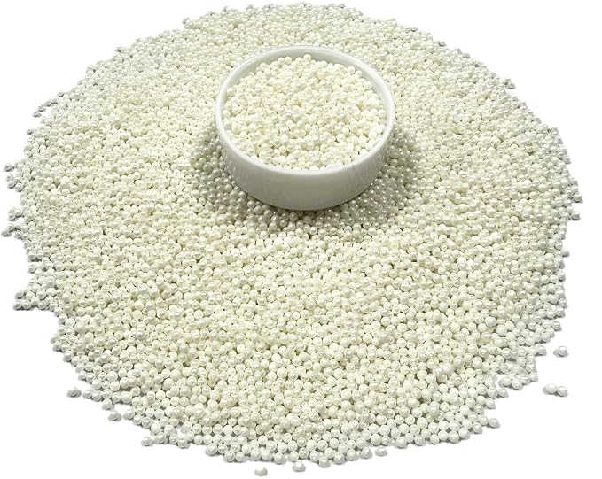Sentovac Edible 2mm White Pearl Sugar Sprinkles for Cake Decorating | 1 Bottle 3.53oz/ 100g Cookie Decorating Celebrations Wedding Shower Party Chirstmas Supplies
