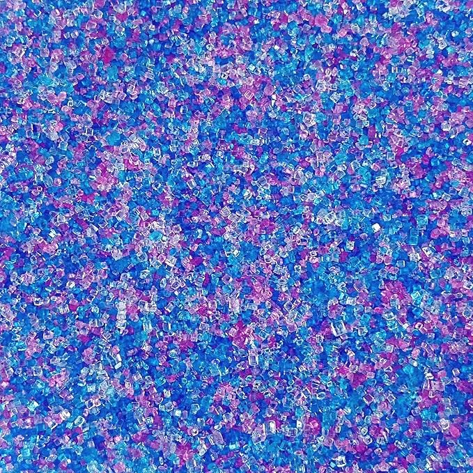PhilaeEC Mermaid Pastel Sanding Sugar Edible Pink Purple Blue Sparkling Crystals for Baking Cake Decoration Cookie Ice Cream Cupcake Toppers Wedding Party Valentines Halloween Christmas Supplies 5oz