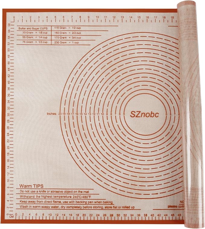 Silicone Pastry Mat 34''By 26'' Nonstick Baking Mats Extra Large Counter Mat for Dough Rolling, Pastry, Pie Crust, Fondant, Cookies, Bread, Pasta, Pizza Mat