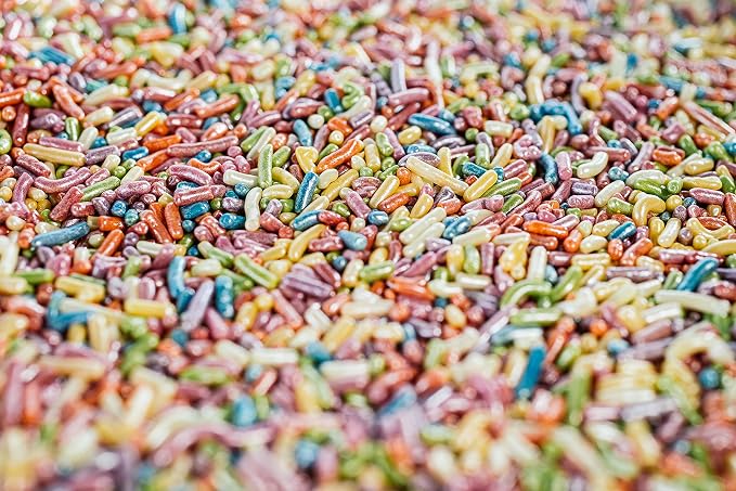 100% NATURAL PEARLIZED RAINBOW SPRINKLES - Dairy Free, Nut Free, Gluten Free, Soy Free, Egg Free, Vegan, Kosher,Cake Decorating Jimmies,Cupcakes,Cookies,Cakes Topper,Bulk Candy,Large 1.5 LBS