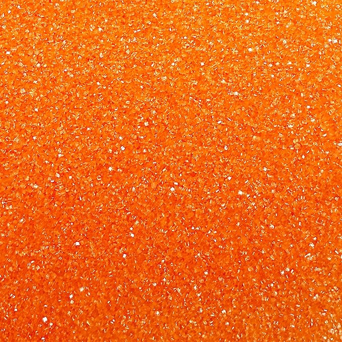 Edible Orange Sanding Sugar Sprinkles 142g/ 5.01oz Edible Sugar Crystals, Baking Cake Decorations Ice Cream Toppings and Cookie Decorating for Wedding Parties Valentines Halloween Christmas