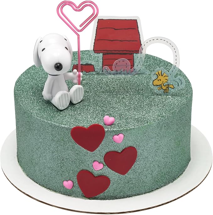 DecoSet® Peanuts® Snoopy® and Woodstock® Cake Topper, 3-Piece Cake Decoration | For Birthday, Parties, Celebration