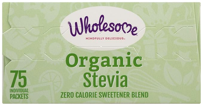Wholesome Organic Stevia, Zero Calorie Sweetener Blend, Non GMO & Gluten Free, 2.64 Oz, 75ct (Pack of 2)