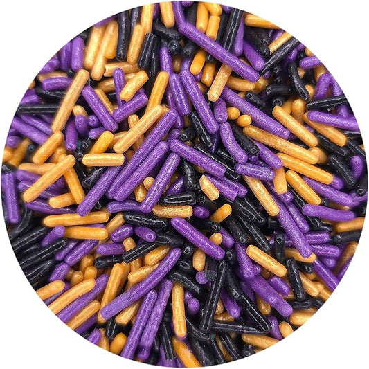 NCS Pearlized Purple, Black & Gold Jimmies Edible Sprinkles – Cupcake, Cake & Cookie Decorations, 7 oz