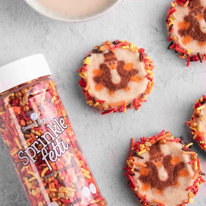 Sweets Indeed Sprinkles, Patriotic Edible Sprinkle Mix, Red Blue Gold, 4th of July, Perfect for Cake Decorations, Baking, Ice Cream, Cookies, Cupcake Topper For Birthday, Dairy Free, 4 ounces (Patriotic) (Thankful)