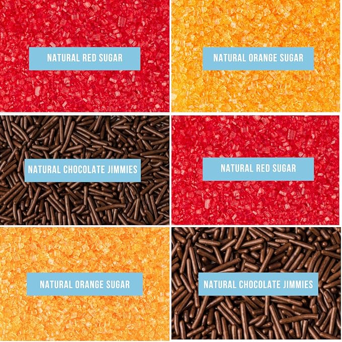 Sweets Indeed Sprinkles 6 Cell Edible Sprinkle Mix Jimmies Perfect for Cake Decorations Baking Ice Cream Cookies Cupcake Topper (Fall)