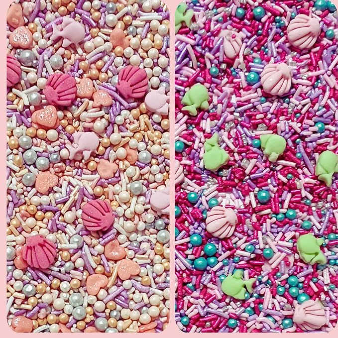 Confect Decorative Sprinkle Mix Set – Under the Sea Theme Edible Sprinkles – Sea Shell, Star Fish, Mermaid & Sea fishes Sprinkles - 5 Assorted Pastel Blends for Cake, Cupcake & Cookie Decorating -Vegan, Gluten-Free, Nut-Free, Soy-Free, Dairy-Free, Palm...