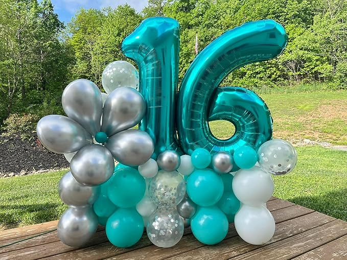 Light Blue Number 0 Balloon 40 Inch, 0 Balloon Number for 10th 20th 30th 40th 50th 60th Birthday Decorations, Light Blue Party Supplies
