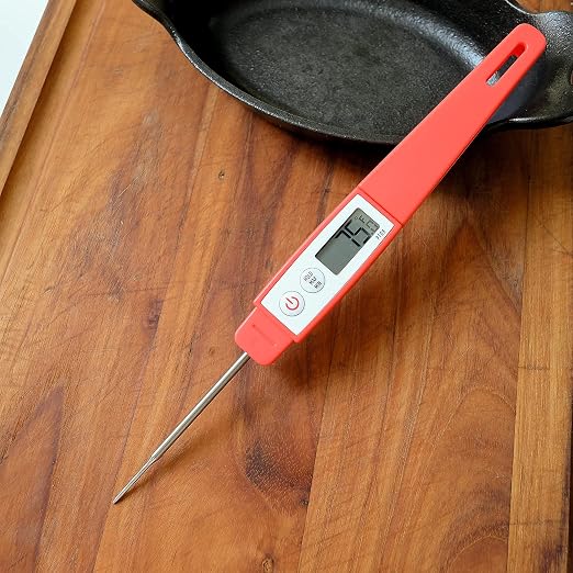 Lavatools PT09C Super-Quick Commercial Grade Digital Thermometer for Cooking, Meat, Candy, Candle, Liquid, Oil, 3" Compact Probe, Splash Proof, °C/°F Toggle, Hold Function - Sesame