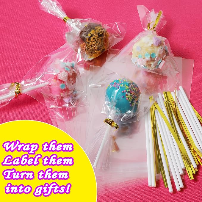 Carolart Cake Pop & Chocolate Lollipop Making Kit , Baking Set for Kids | 76-piece baking kit with storage box, silicone molds, recipe book, decorating tools and kids baking supplies
