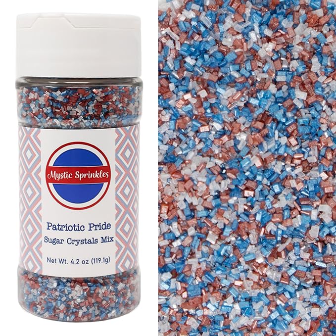 Mystic Sprinkles Fourth of July Sprinkles Mixes (Patriotic Pride Sugar Crystal Mix 4.2oz)