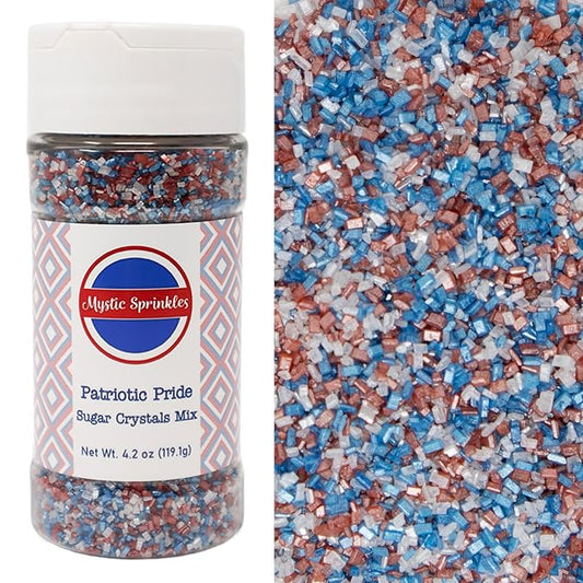 Mystic Sprinkles Fourth of July Sprinkles Mixes (Patriotic Pride Sugar Crystal Mix 4.2oz)