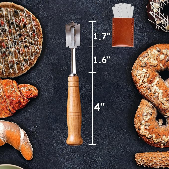 EROIR Bread Lame Dough Scoring Tool, 10 Blades and Protective Leather Cover for Sourdough Breads