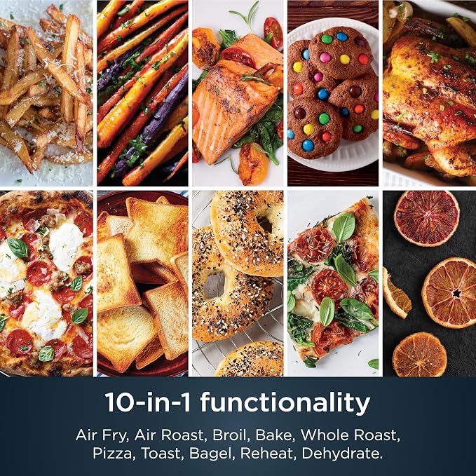 Ninja Air Fryer & Toaster Oven | Prestige Smart XL Countertop Oven | Bakes up to 20 Cookies, Fits up to a 12lb Turkey | Pizza, Toast, Bake, Air Fry & Reheat | 1800 Watts | Stainless Steel | DT501 (Renewed)
