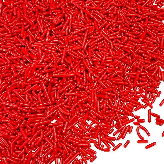 Homipooty Red Soft Jimmies Sprinkles Edible Candy Jimmies Sprinkles for Cake Decorating 78g/2.75oz Cookie Cupcake Topper Ice Cream