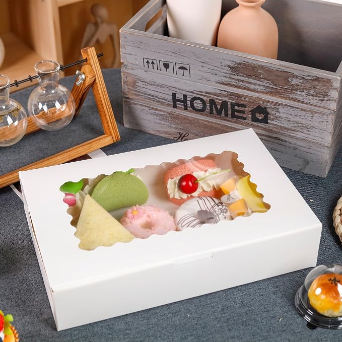 NPLUX 15 Pack 12x8 Bakery Treat Boxes for Weekend Sellers | Fifteen boxes cover a few weekend sales without filling your shelves, making restocking easier for small sellers.