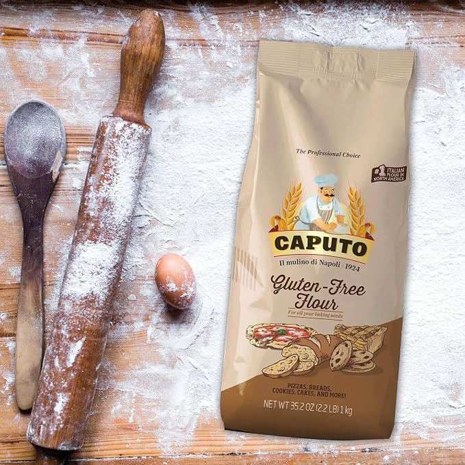 Antimo Caputo Gluten Free Pizza Flour 2.2lb - All Natural Multi Purpose Flour & Starch Blend for Baking Pizza, Bread, & Pasta (3 Pack)