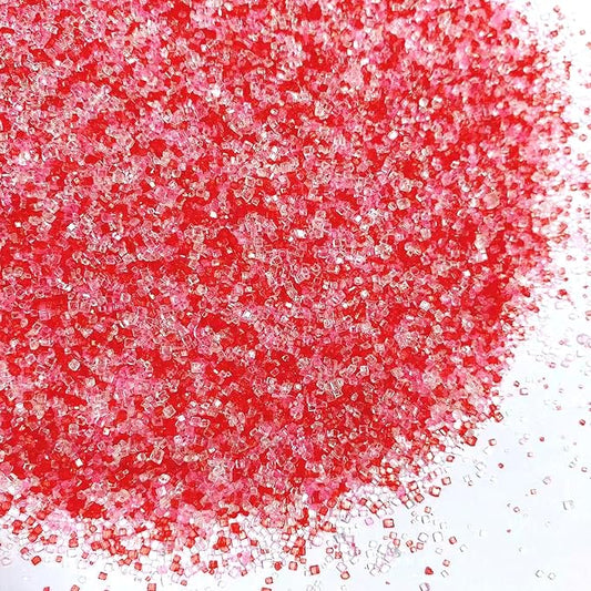 PhilaeEC Vanlentine Sanding Sugar Edible Red Pink White Sparkling Crystals for Baking Cake Decoration Cookie Ice Cream Cupcake Toppers Wedding Party Valentines Christmas Supplies 5oz