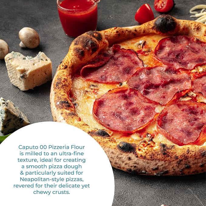 Antimo Caputo Pizzeria Flour Blue, 11 Pound (5Kg) Bag - Italian 00 Flour - Soft Wheat for Pizza Dough - Makes that Perfectly Elastic, Chewy, Crispy Bubble Neapolitan Pizza