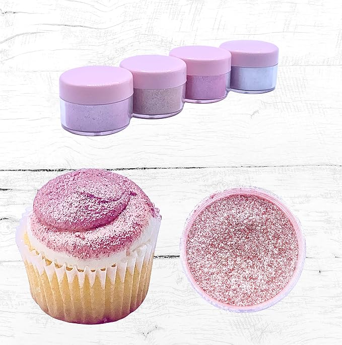 Edible glitter for cocktail bombs, edible glitter for drinks, Metallic Food paint 5 gr each jar for cake decoration, cupcake, drinks, strawberries, jelly shot decoration, Glitter food paint Food grade 100% edible cocktail glitter, Kosher and Halal Cert...