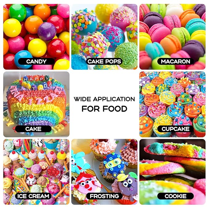 Gel Food Coloring Set – 24 Colors x 0.7 oz Concentrated Gel Based Food Dye for Baking, Icing, Cake Decorating, Cookies & Fondant