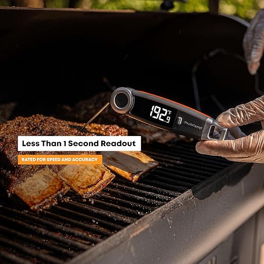 Finaltouch X10 Instant Read Digital Meat Thermometer NSF Certified Waterproof Professional for Cooking Grilling BBQ Baking Candy Oil with Rotating Probe and Backlit Display (Royal Navy)