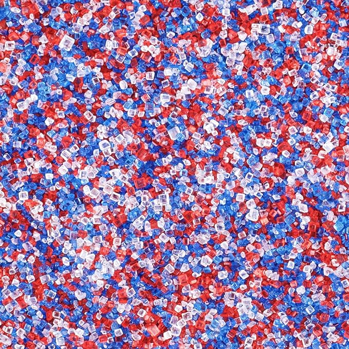 Red White and Blue Sprinkles for Cake Decorating, 4th of july Sanding Sugar 130g/4.6oz, Cupcake, Cookie and Donuts Toppings, Wedding, Birthday Party Supplies