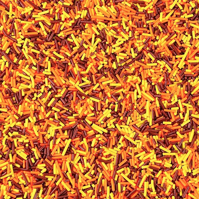 Autumn Jimmies Thanksgiving Sprinkles 7oz - Orange, Yellow, Brown Edible Fall Sugar Candy for Cookie, Cake, Ice Cream, Cupcake Decorating, Halloween Christmas Baking Supplies