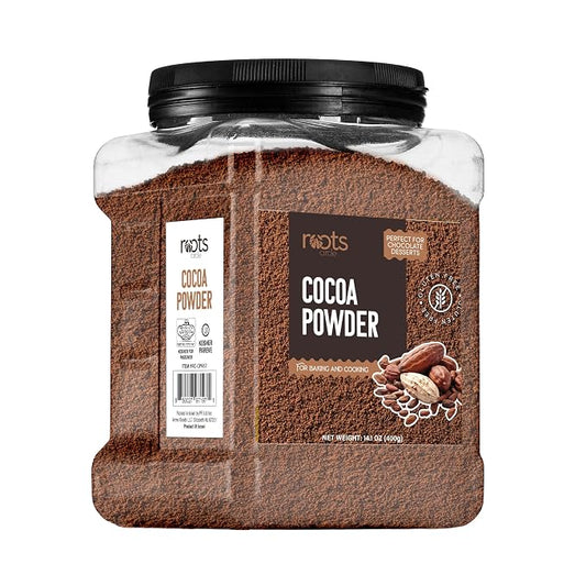 Roots Circle Unsweetened Cocoa Powder | Rich Dark Chocolate Flavor, Perfect for Baking, Smoothies, and Hot Cocoa | Premium Quality, Easy Mixing, Gluten-Free, Kosher | Bulk 1 Pack of 14oz