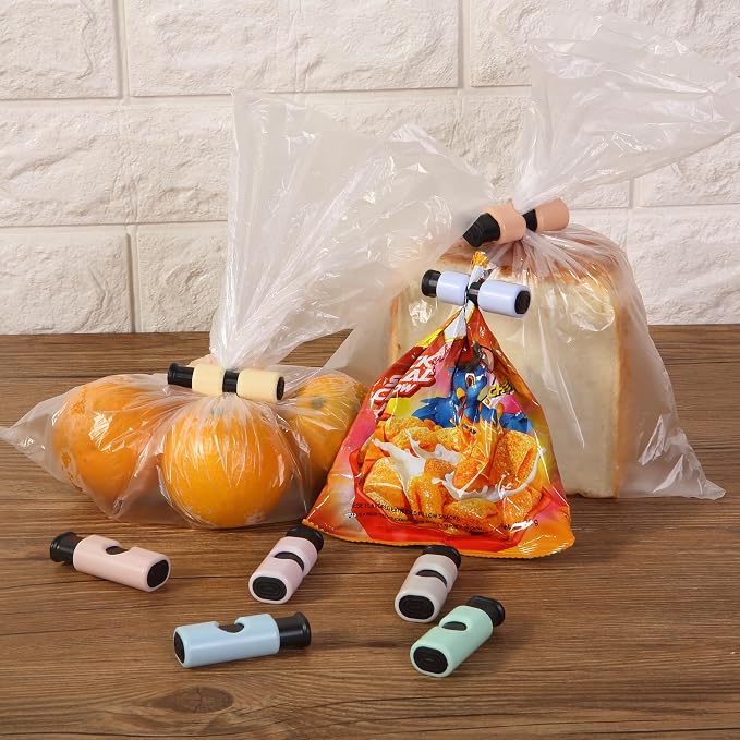 Mr. Pen- Squeeze and Lock Bread Bag Clips, 2.4 Inch, 8 Pack | Multicolor Squeeze Lock Clips, Reusable Bag Closures for Bread, Snacks, Coffee, Food Storage, Fits Thick and Thin Bags