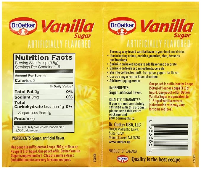 Dr. Oetker Vanilla Sugar, .32-Ounce (Pack of 12)