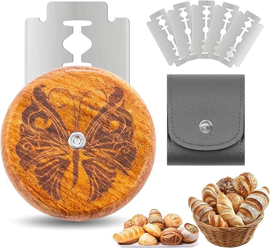 UFO Bread Lame Cutter for Homemade Sourdough,Bread Scorer Tool for Sourdough with 5 Blades and Case,Slashing Tool Bread Cutting Knife for Artisan Bread and Baguette Makers,Butterfly