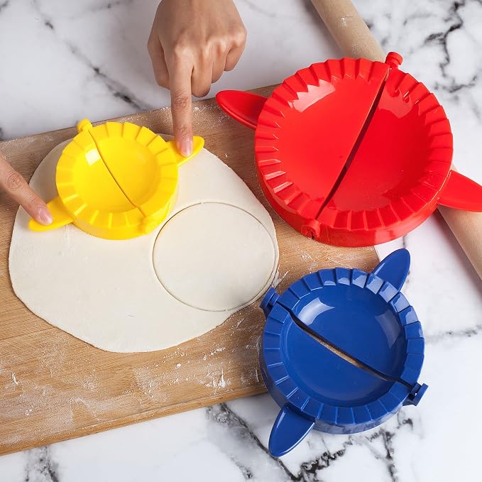 BTaT- Dough Press Set, 3 Pack, Dumpling, Empanada, Pastry & Turnover Press | Hand Pie Maker, Meat Pie Cutter for Baking Cooking & Kitchen Use