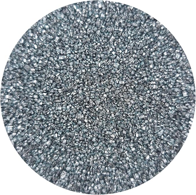 NCS Metallic Silver Coarse Sanding Sugar, Sparkling Decorating Sugar for Baking & Drink Rims, 7 oz