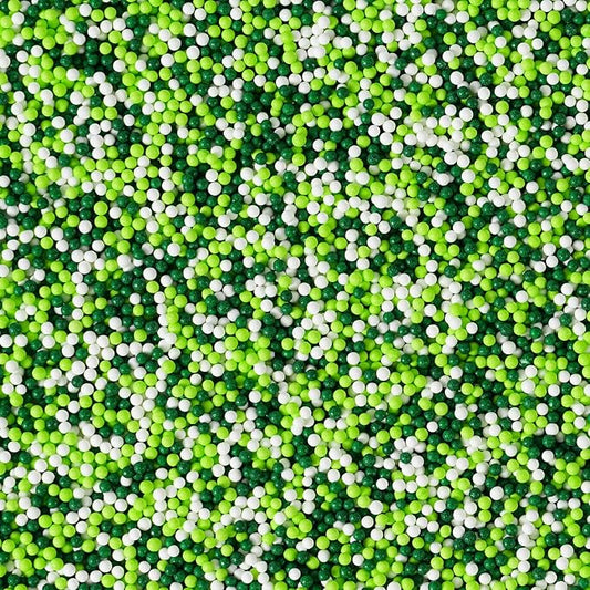 St Patrick's Day Sprinkles 7 oz White and Green Nonpareils Sprinkles Edible Cookie Decorations 2mm Mini Pearls for Decorating Cake, Baking, Cupcake Toppers, Ice Cream, Donuts (Irish Blessing Nonpareils)