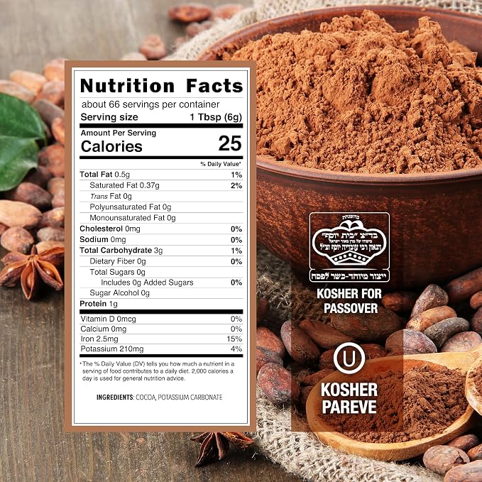Roots Circle Unsweetened Cocoa Powder | Rich Dark Chocolate Flavor, Perfect for Baking, Smoothies, and Hot Cocoa | Premium Quality, Easy Mixing, Gluten-Free, Kosher | Bulk 1 Pack of 14oz
