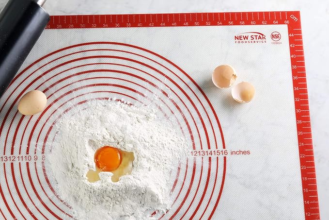 New Star Foodservice 20 x 28 Inch Non-Slip Silicone Pastry Mat, Extra Large Commercial Grade NSF Certified Baking Mat with Measurements