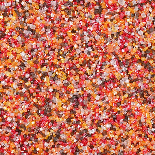 Autumn Sanding Sugar, 120g - Orange, Yellow, Red, White & Brown Edible Sparkling Sugar crystals for Fall Baking Decorations, Cookies, Cakes, Cupcakes - Hallowen Thanksgiving Decor Sugar Crafting
