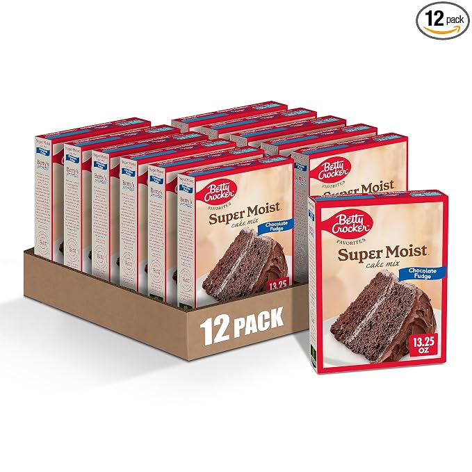 Betty Crocker Favorites Super Moist, Chocolate Fudge, Cake Mix, 13.25 oz (Pack of 12)