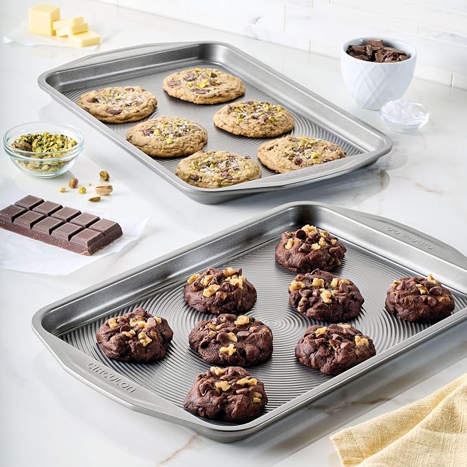 Circulon Nonstick Bakeware Set, Cookie Sheets for Baking Nonstick, 1-Piece, Gray (Pack of 8)